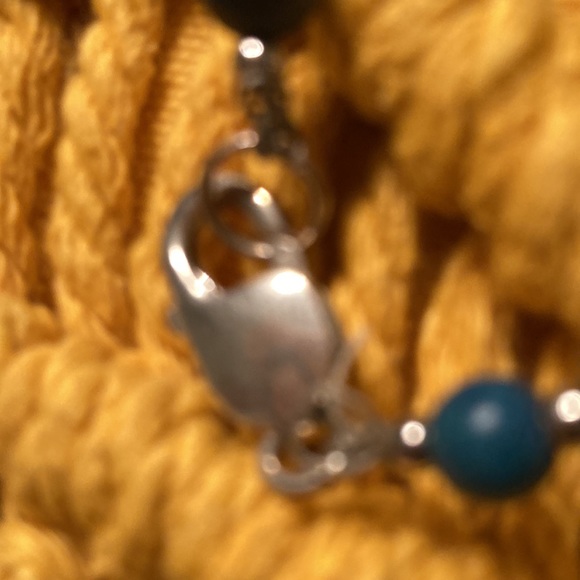 Hand crafted teal long  necklace - Picture 5 of 5